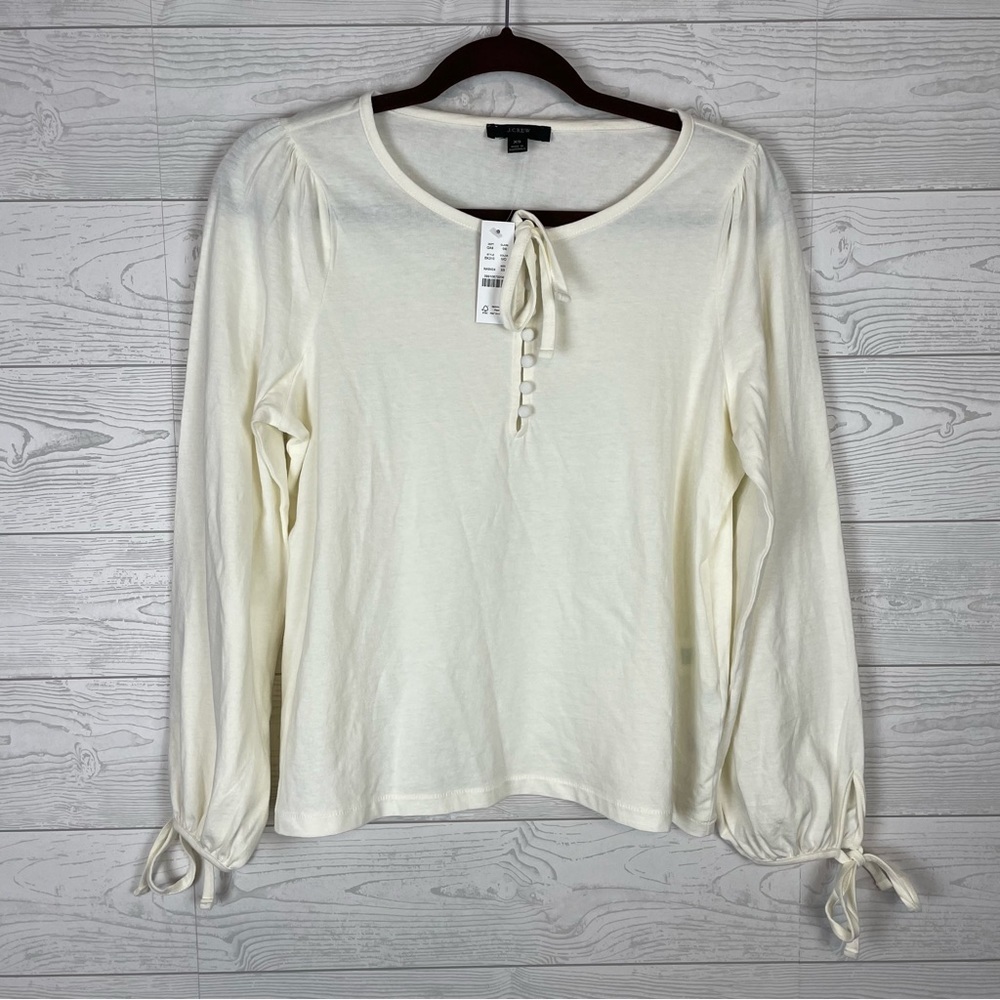 J. Crew Broken In Jersey Button Front Blouse Size XS NWT
